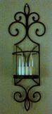 2 wrought iron wall sconces