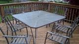 Patio Furniture: Glass Top Table and 8 chairs