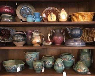 Roseville Baneda, Van Brighle, Wisconsin Pottery Co. and others..