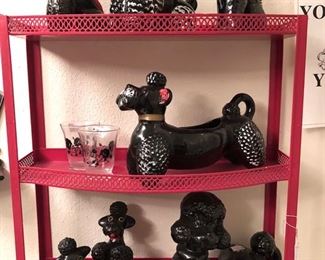 Vintage Black Poodle Decor, Serving Pieces and Collectibles..