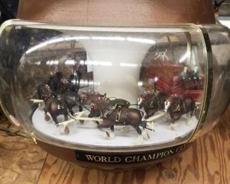 Rotating Antique Budweiser World Champion Clydesdale Team Hanging Light - See Video!