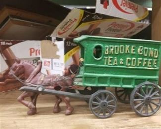 Antique Metal Brooke Bond Tea And Coffee Company Horse and Buggy