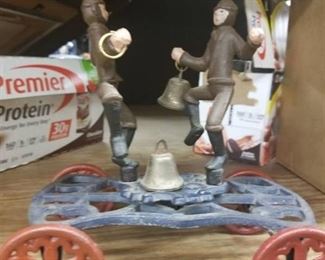 Antique Metal Fire Department Metal Bell Car