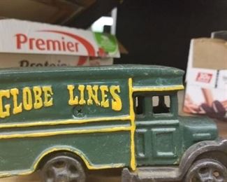 Antique Metal Globe Line Delivery Truck