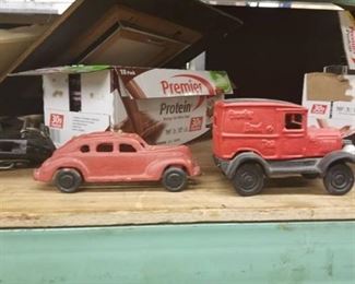 Two Antique Metal Cars