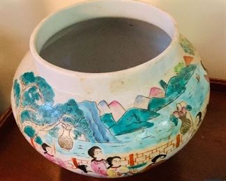 Oriental Hand Painted Fish Bowl