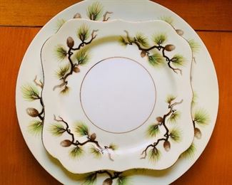 Fukagawa, China. Pine Cone Pattern, Service for 8 and additional pieces