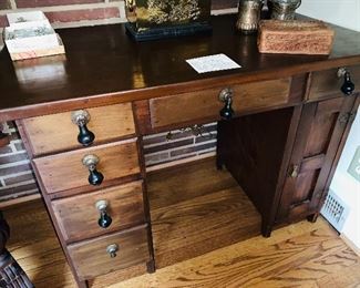 Hand Crafted, Solid Cherry Desk, Late 1800's