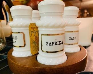 Milk Glass Spice Canisters