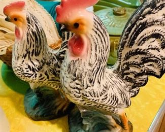 Porcelain Rooster Accents
