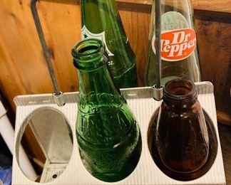 Vintage Soda Bottles and Tray