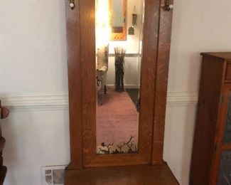 Cool antique haberdashery mirror to stand in front of and straighten your bow tie (I dangled a participle there, first customer to tell me how gets a 10% discount) (English degree was so worth it)