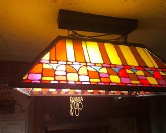 Fixtures! Large stained glass ceiling lamp for putting over pool tables and such