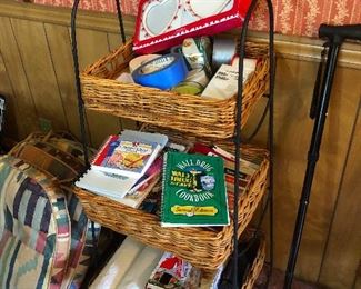 3-tiered basket rack should be used for bread loaves but books are okay too.