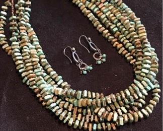 Turquoise multi bead necklace