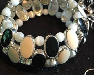 Silver Black  White Jewelry