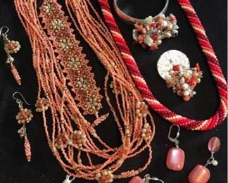 Peach Tone Beadwork Jewelry