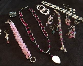 Faceted Beadwork Jewelry Pinks