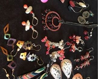 A large assortment of earrings