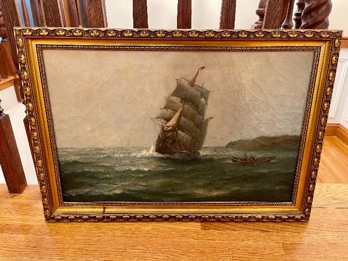 Original JJ McAuliffe oil painting - 1914 Outword Bound
