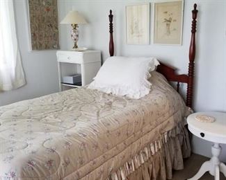 Two twin bed frames in this style..only one with mattress