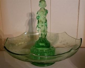Vasoline glass flower frog