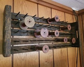 Wood spools & spool holder
