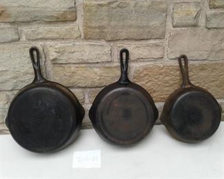 Griswold Cast Iron Skillets Three In All I