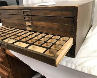 Vintage Watchmakers Parts Cabinet with Seven Drawers