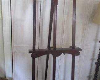 Horner carved mahogany easel-- really wonderful American Renaissance Revival item.