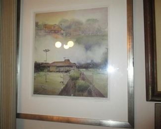 ERROL BARRON, New Orleans artist, signed drawing of the UPTOWN TENNIS CLUB
