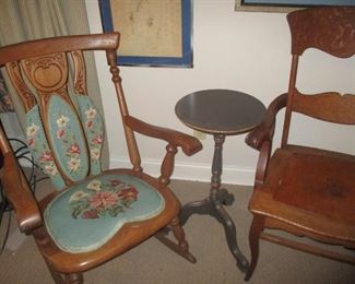 Two American Victorian oak chairs