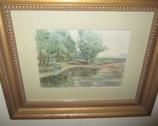 Early New Orleans scene of City Park-- listed artist