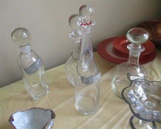 Part of a large collection of crystal decanters