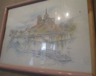 Watercolor of Paris by Bernadette Loy