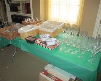 Large collection of crystal stemware