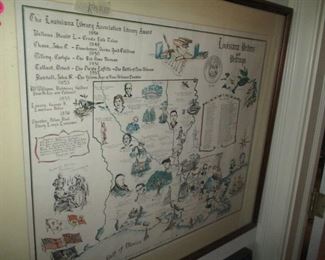 Rare Louisiana print, "Writers and Writings of Louisiana", made in 1957