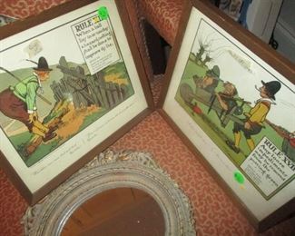 Two Perrier "Rules of the Game" golf prints