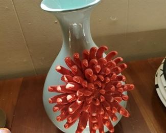 Vase with a scary sea urchin looking thing.  But I like it.