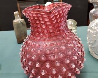 Fenton Cranberry Glass with opalescent handle