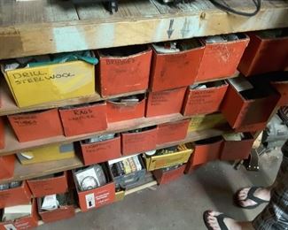 Nails, Screws, and Gadgets of All Kinds in Boxes