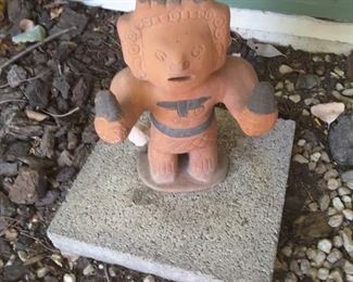 Small Folk Art Ceramic Statue.