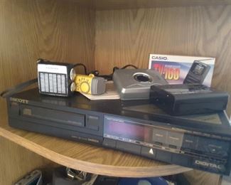Cassette Player and miniature Radios.