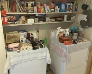 Collection of Cook Books, Healing Medical Supplies, Candles, Cleaning Chemicals. All kinds of unique Collectibles. The Washer and Dryer ARE NOT FOR SALE!