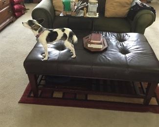 Large ottoman in Bedroom 2 - small rug