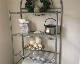 Shelf in Bathroom with more decor