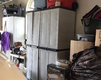 Storage units and miscellaneous items in garage