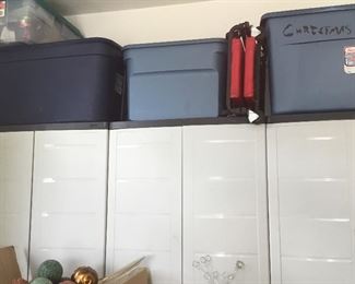 Storage units and miscellaneous items in garage