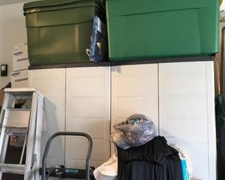 Storage units and miscellaneous items in garage
