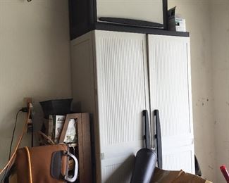 Storage units and miscellaneous items in garage